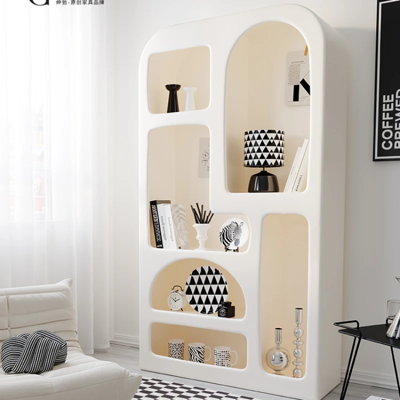 Cream Style Chest of Drawers Sideboard Cabinet High Cabinet Integrated Wall Bookshelf Storage Cave Cabinet