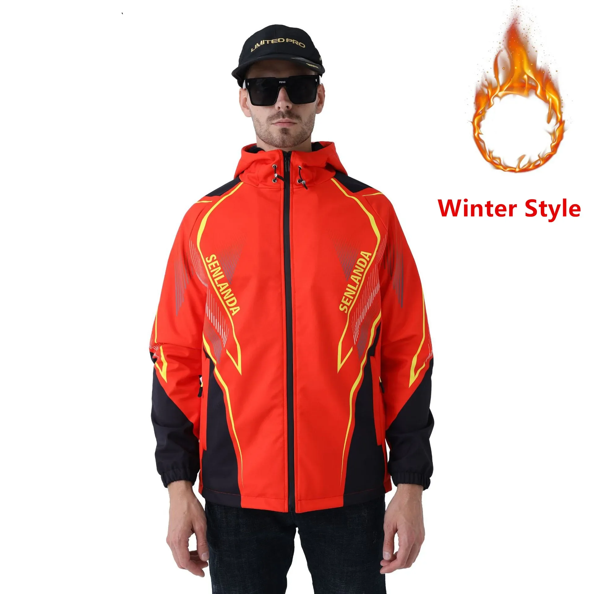 Outdoor Spring Thin and Winter Velvet Fishing Jacket Soft Shell Breathable Windproof Waterproof Mountaineering Suit
