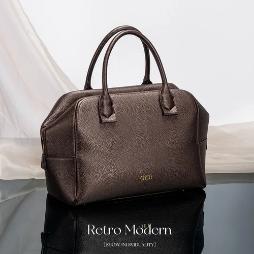 Imagen 2 del producto Bolso de mano de gran capacidad para mujer, bolso de mano clásico Retro a la moda, nuevo bolso de Color sólido