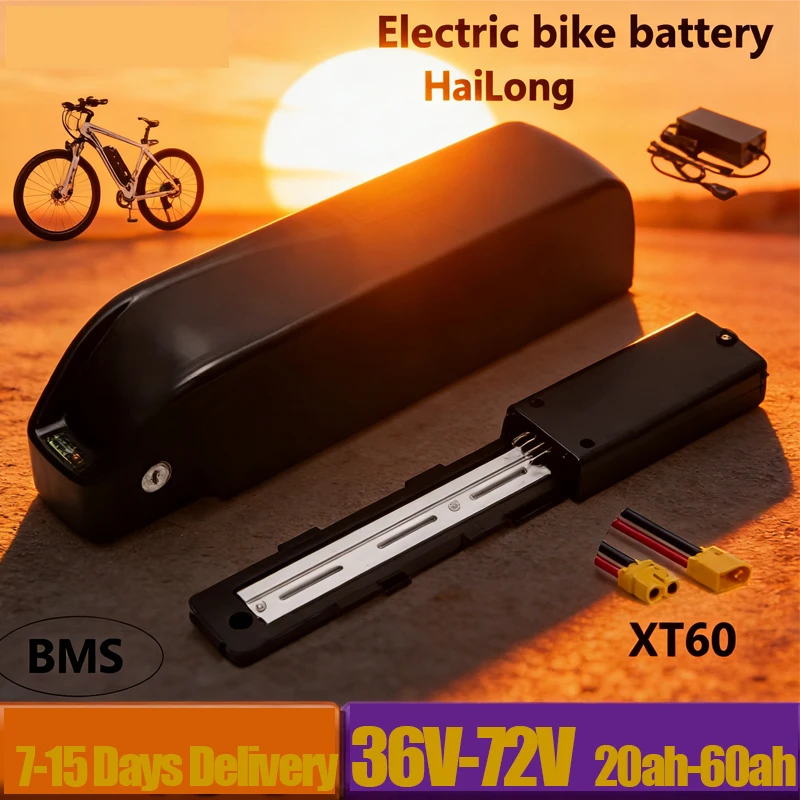 

Аккумулятор для электровелосипеда 36В/48В/52В, 20/30/40/50/60Ач, Hailong, на элементах 18650, для Bafang 750Вт/2000Вт/3000Вт