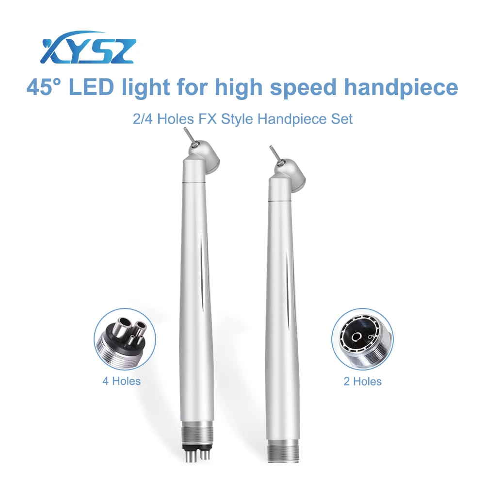 XYSZ 45° LED High Speed Handpiece E-generator Integrated Small Head Push Button Handpiece Single Water Spray Dentistry Tool