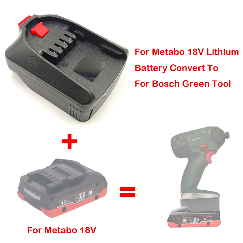 For Metabo 18V Lithium battery Convert To For Bosch Green Tool Battery Adapter Replace For Bosch PBA 18V Li-ion Battery Adapter