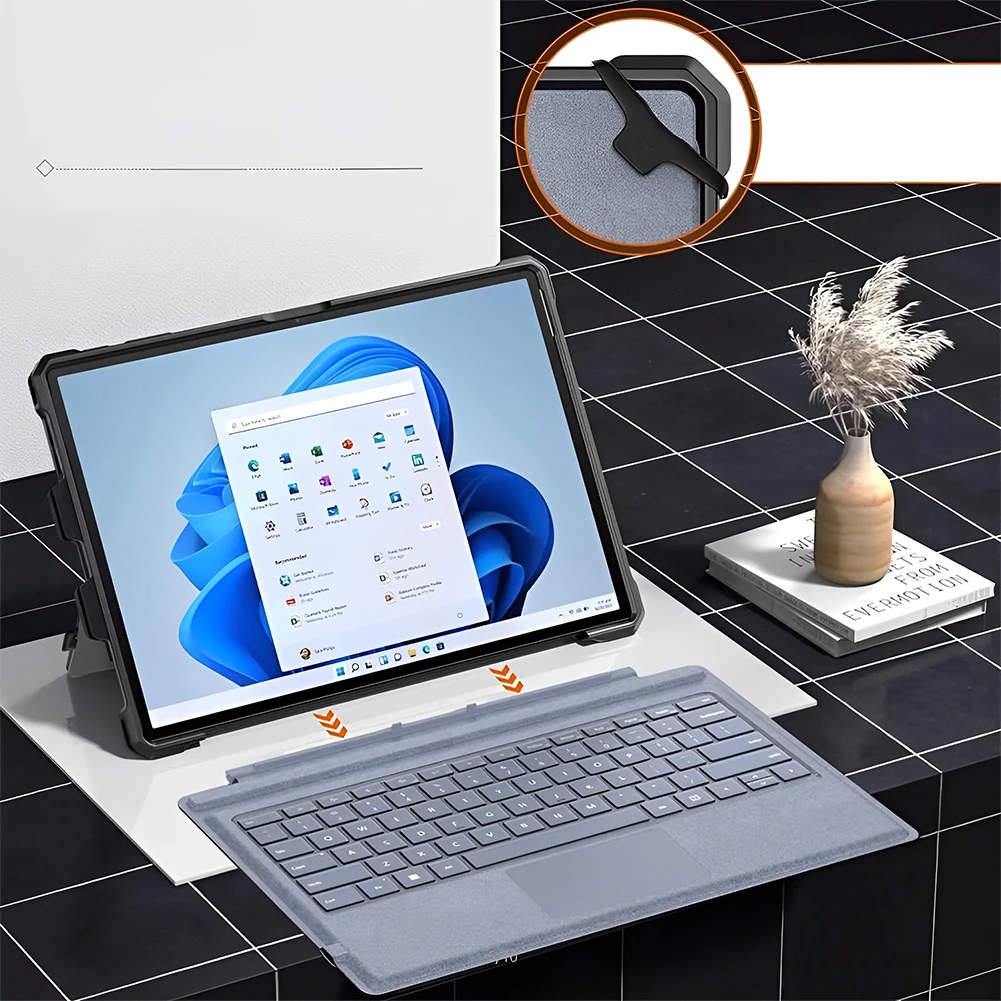 

Защитный прочный чехол для Microsoft Surface Pro 7 Plus/Pro 7, прочный чехол, совместимый с клавиатурой типа