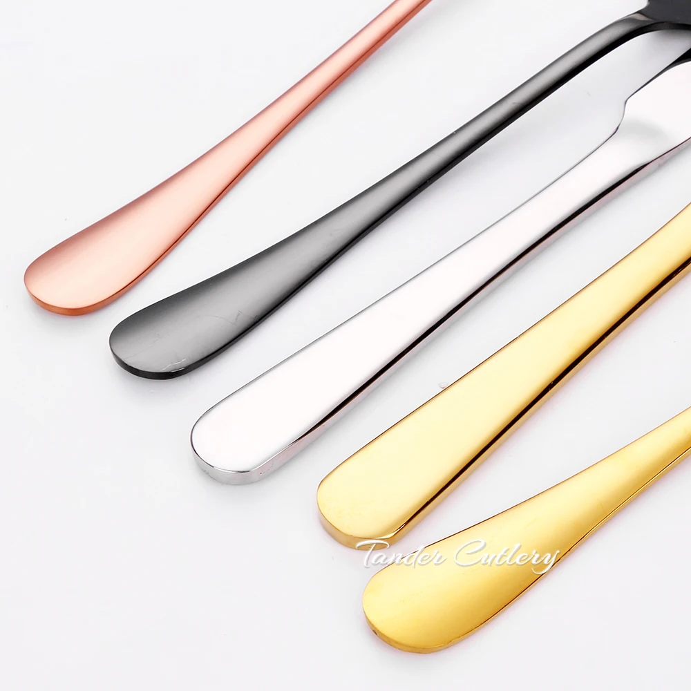 4/6/12 Pieces Gold Dessert Spoon Stirring Spoons Set Stainless Steel Sliver Cutlery Cake Dessert Spoon For Home Tea Party