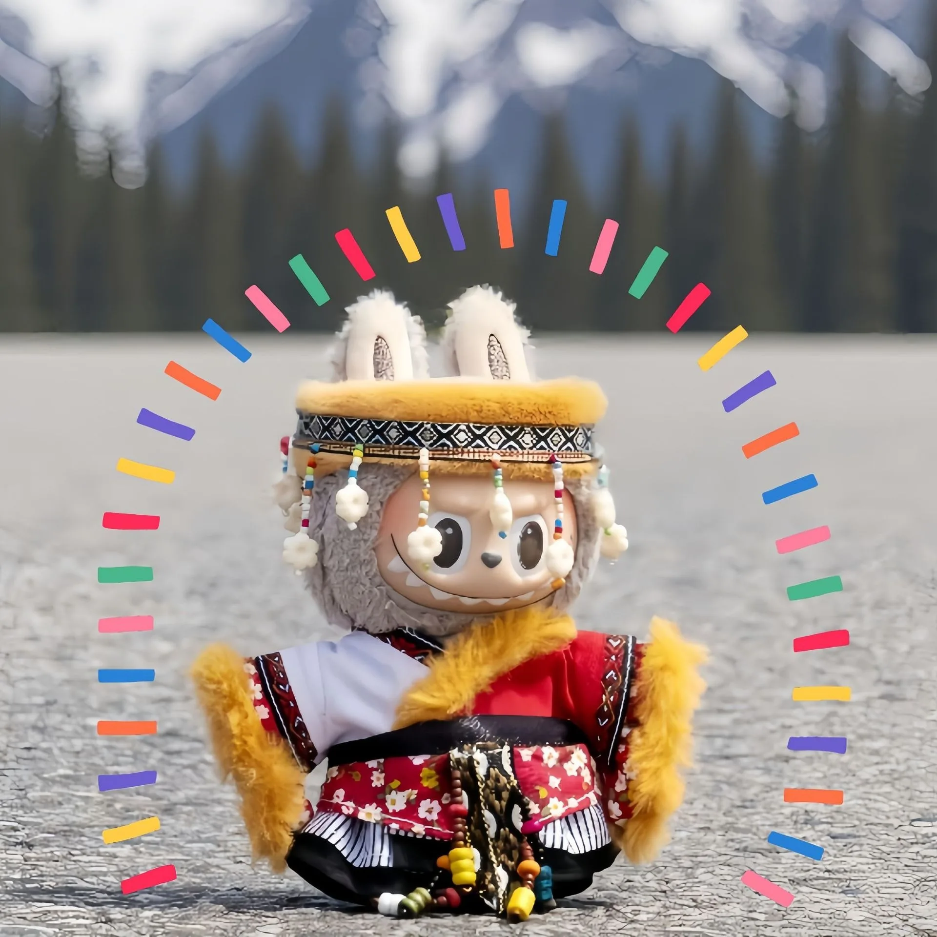 

Suitable for 17cm labubu clothing Tibetan series style plateau ethnic style (without doll)