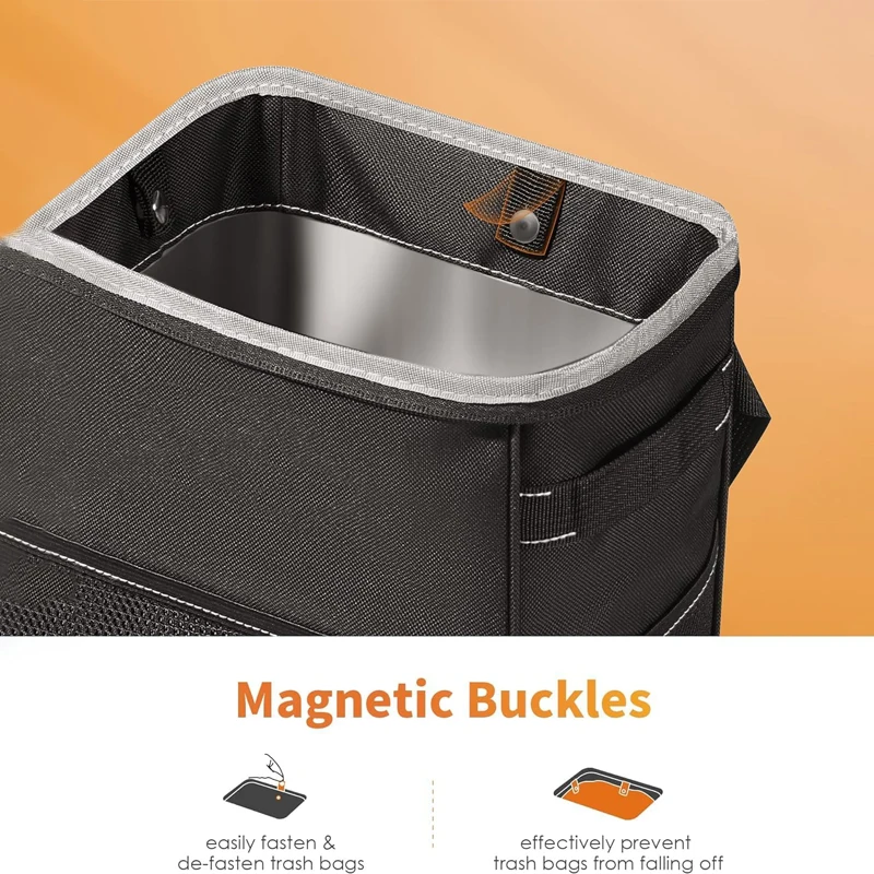 Car Trash Can Auto Interior Storage Box Waterproof Seat Hanging Waste Can Garbage Organizer Bag Rubbish Basket Auto Accessories