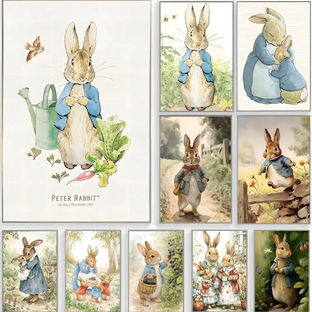 classic animation p-peter rabbit Poster Classic Wall Art  Home Decor  Peel and Stick Unframed