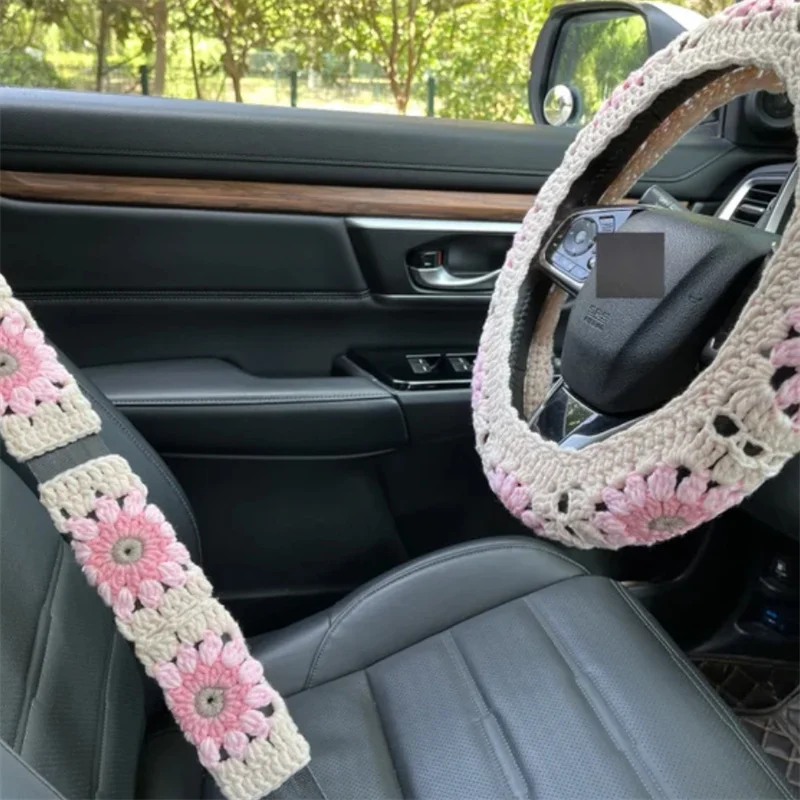 

Knitting Car Steering Wheel Cover Skidproof Durable Skull cover Steering Universal Wheel Sleeve Covers Auto Interior Accessorise