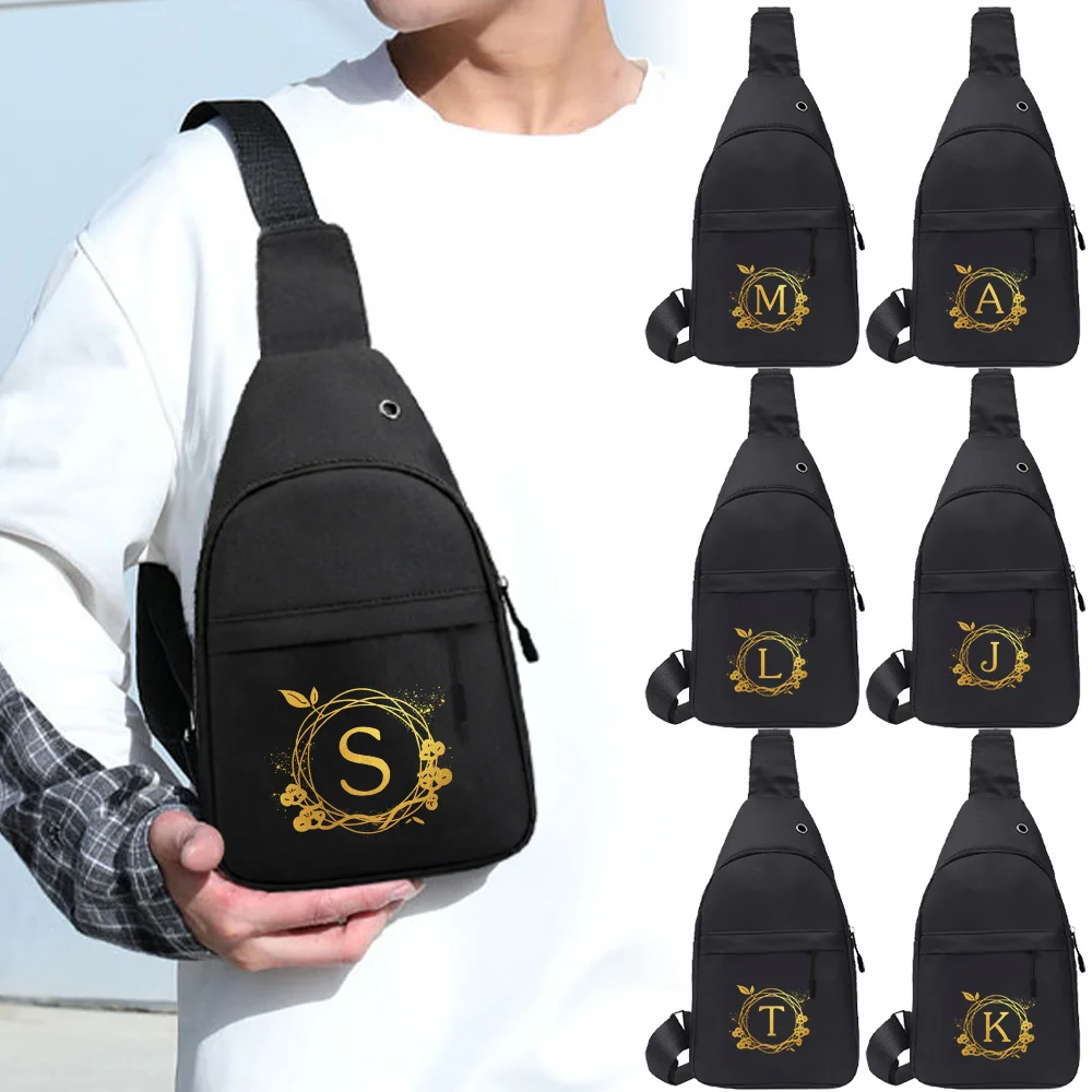 

2025 New Chest Bag Travel Hiking Men Large Capacity Fitness Yoga Trendy Travel Hiking Multi-functional Wreath Series Chest Pack