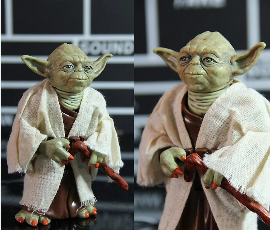 Herocross Disney Q Edition Star Wars Master Yoda Gk Model Decoration Real Clothes Movable Doll Christmas Gift For Boys And Girls