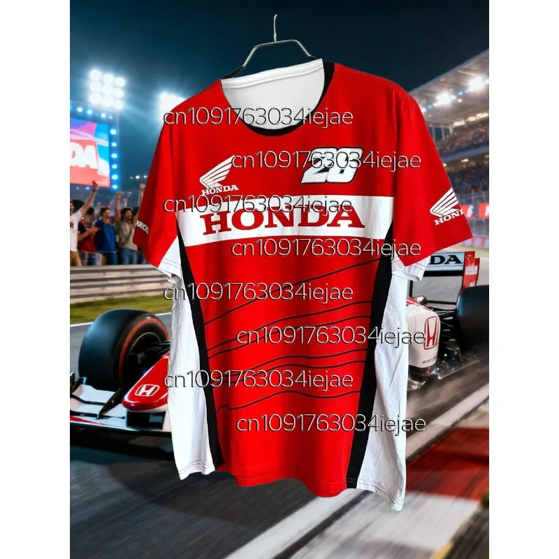 

Men's Summer Honda Racing T-shirt Quick Dry Motorcycle Biker Short Sleeve Lightweight Breathable Sportswear for Outdoor Riding