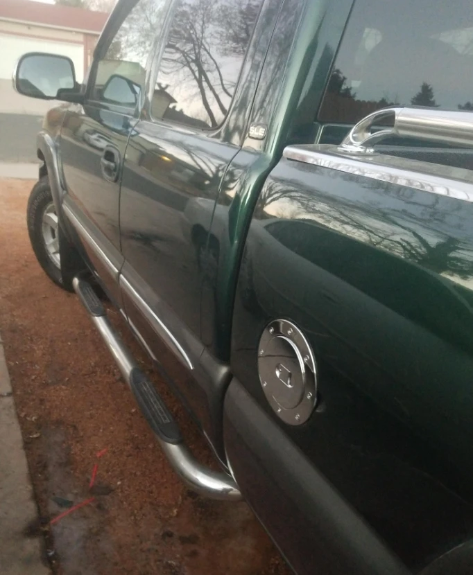 Chrome Fuel Filler Gas Door Cover for 1999-2006 Chevy Silverado Suburban Tahoe GMC Sierra Yukon XL Cadillac Premium Parts