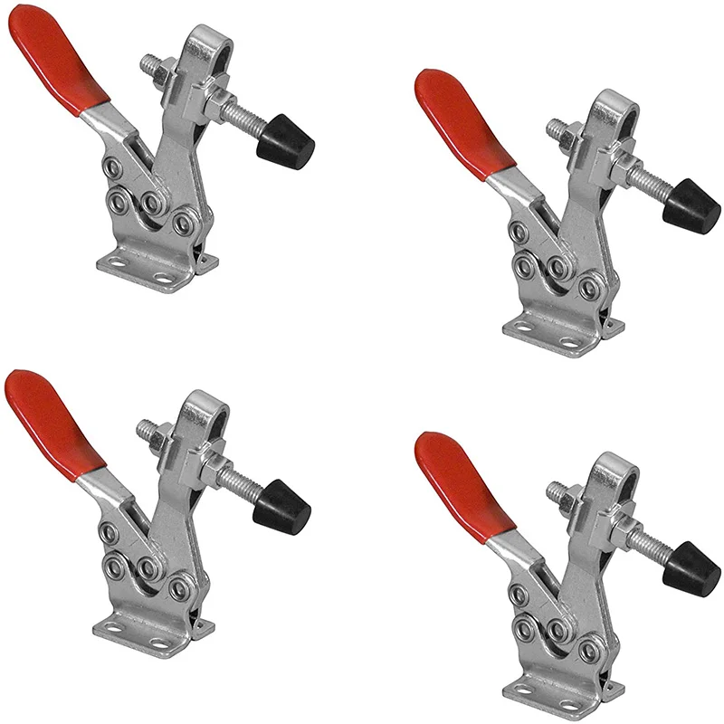 

Quick Release Horizontal Toggle Clamp Rubber Pressure Tip - Hold Down Hand Tool, 225D(4 Pack)