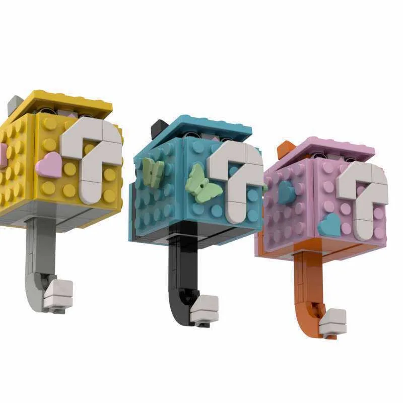 6種類のMOCビルディングブロックキーホルダー、ゲームテーマのコイン、クエスチョンマークボックス、隠れんぼボックス、壁掛け組み立てモデルギフト玩具