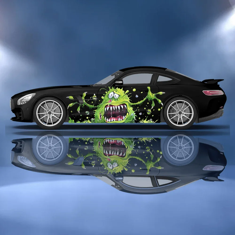 Cartoon Green Eyed Monster Car Vinyl Wraps Decal Self-adhesive PVC Sticker Suitable for Trucks SUV Decor Auto Accessories Gift