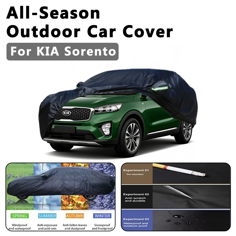 

Outdoor Car Cover Waterproof Dustproof UV Sun Protection, Full Car Protector Exterior Accessories For KIA Sorento XM UM MQ4