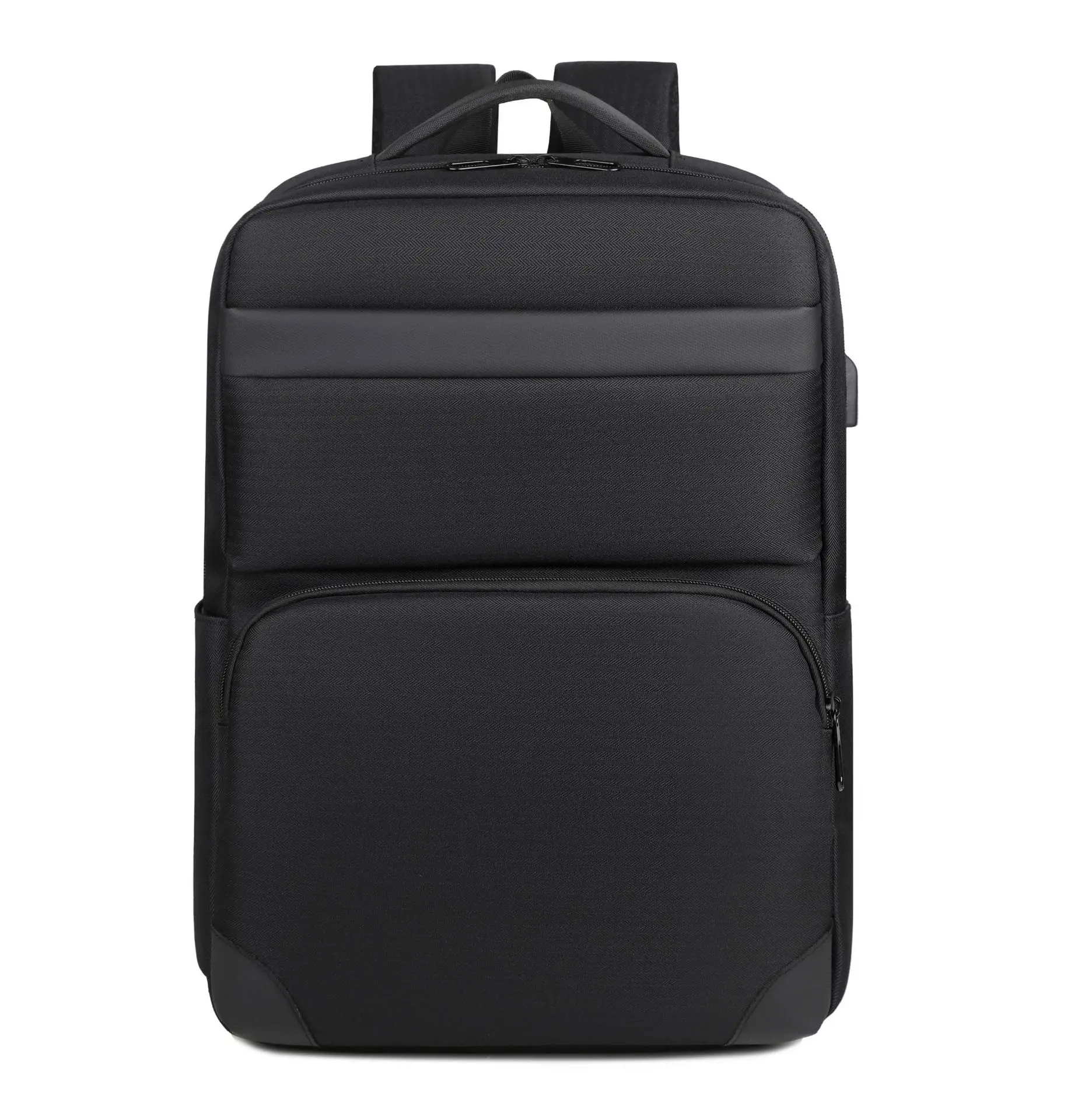 Simple Business Laptop Backpack for Men,USB Charging Commuter Bag for Work Trip,Casual College High School Student Schoolbag