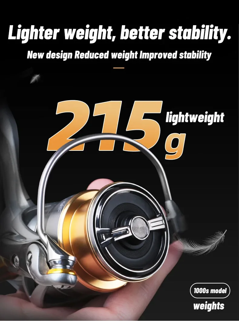 Reel pancing Hefeng de pesca, reel spinning dengan spool logam untuk memancing.