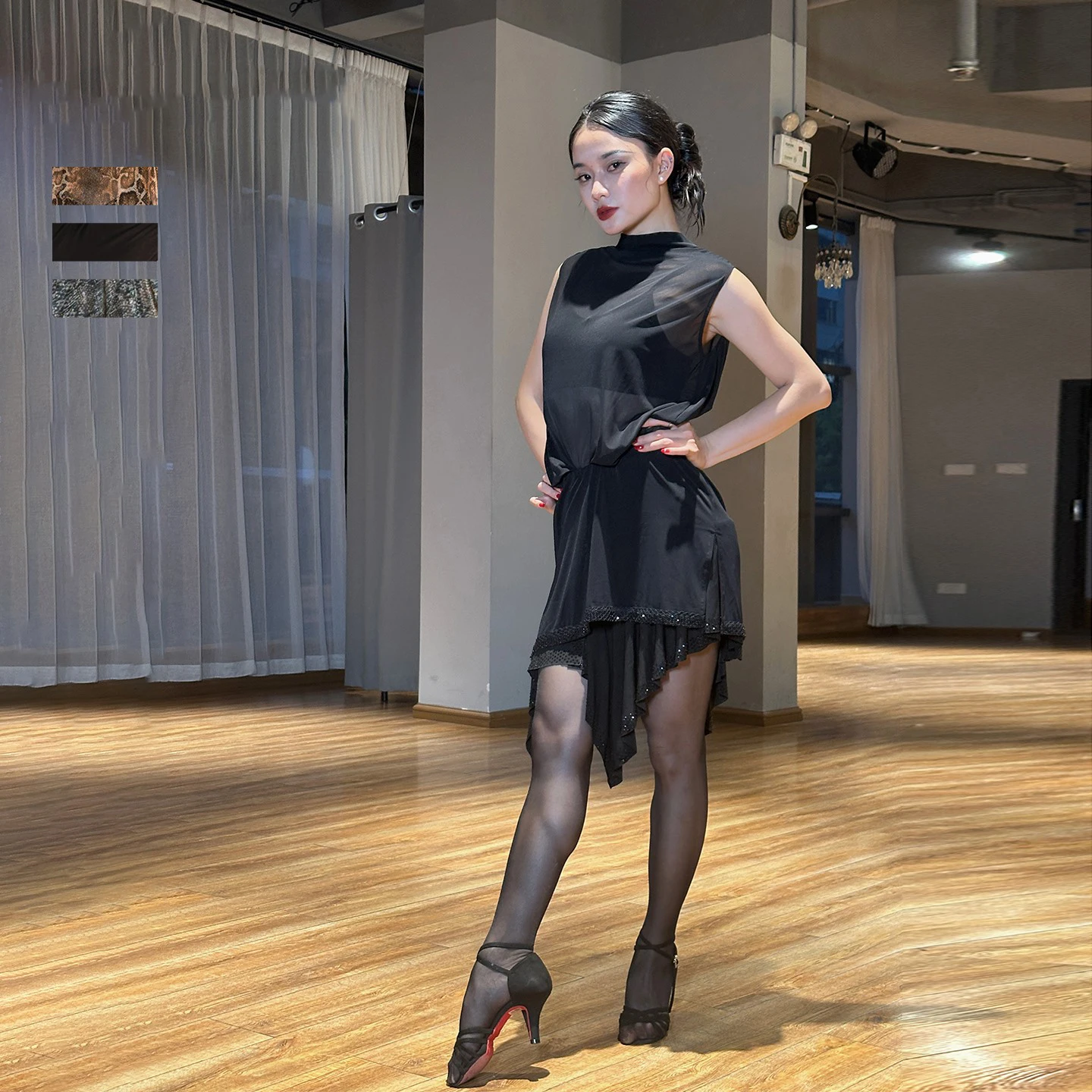 

Свободный халат без рукавов с леопардовым принтом, топ, одежда для латинских танцев, платье, тренировочный костюм, одежда для танцев чача, румбы, танго, одежда для взрослых DQL11655