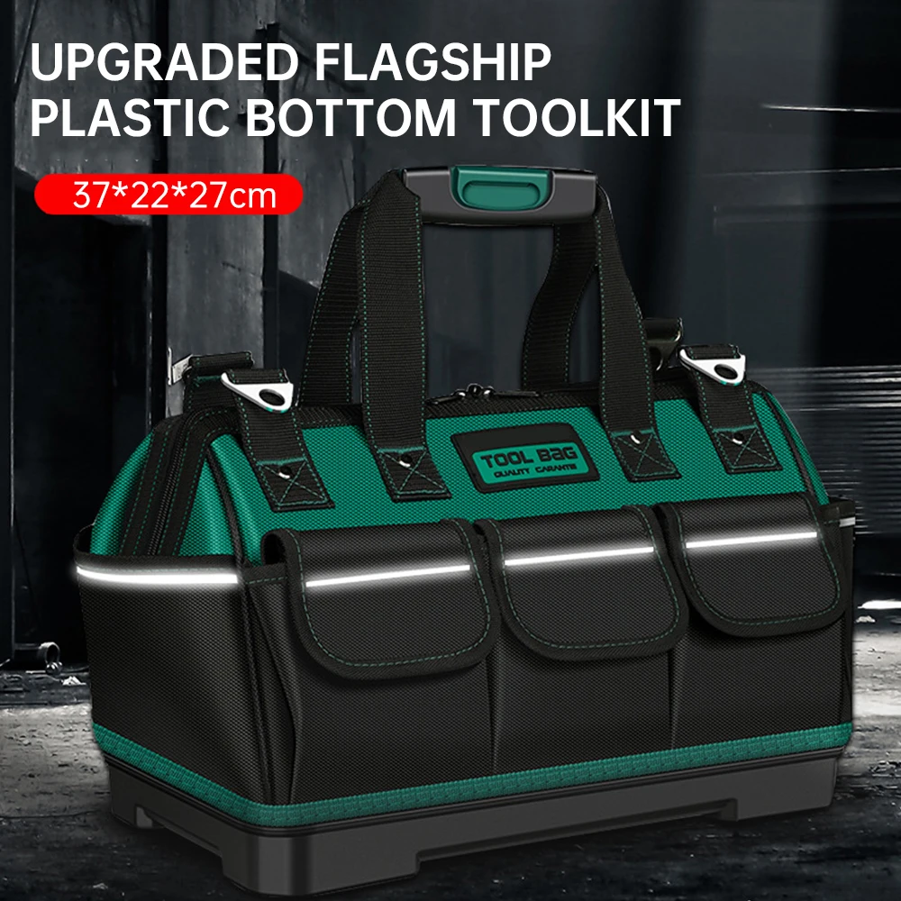 Electrician Tool Bag Oxford Cloth Working Tool Storage Bag Waterproof Wear-resistant Multi-pocket Tool Organizer for Household