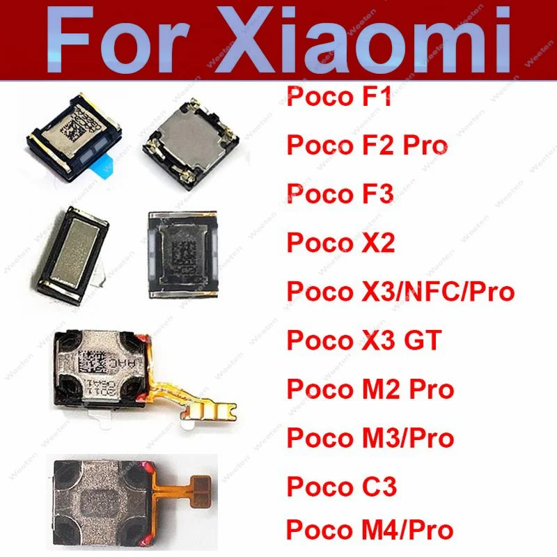 Top Earpiece Speaker For Xiaomi Pocophone F1 POCO X3 NFC GT X2 C3 M3 M2 F3 F2 Pro M4 Pro F3 GT F4 Earphone Receiver Repair Parts