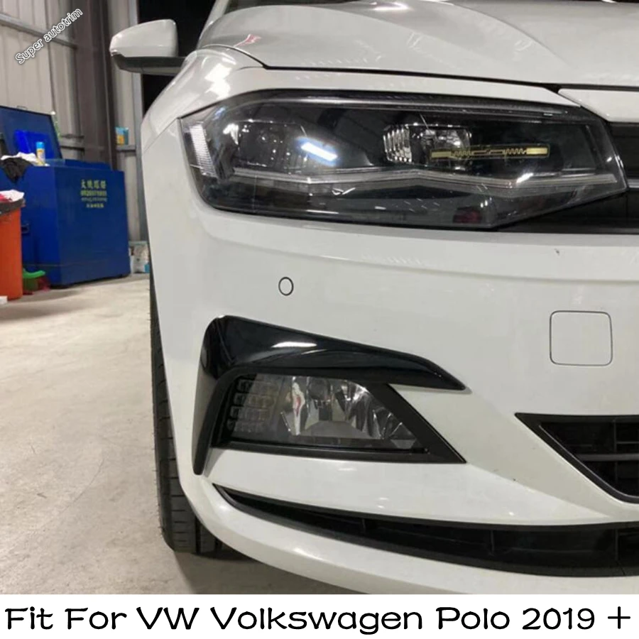 

Front Fog Light Lamp Eyebrow Eyelid Cover Trim Bumper Molding Guard Decoration 2PCS For VW Volkswagen Polo 2019 - 2023 Exterior