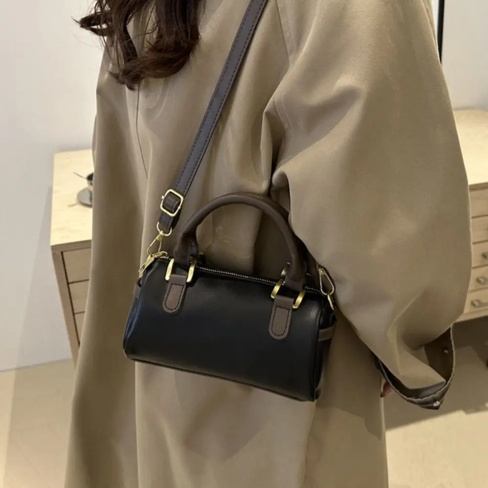 

Fashion French Style Bowling Bag Elegant PU Leather Women Handbags Cute Casual Crossbody Bag Daily