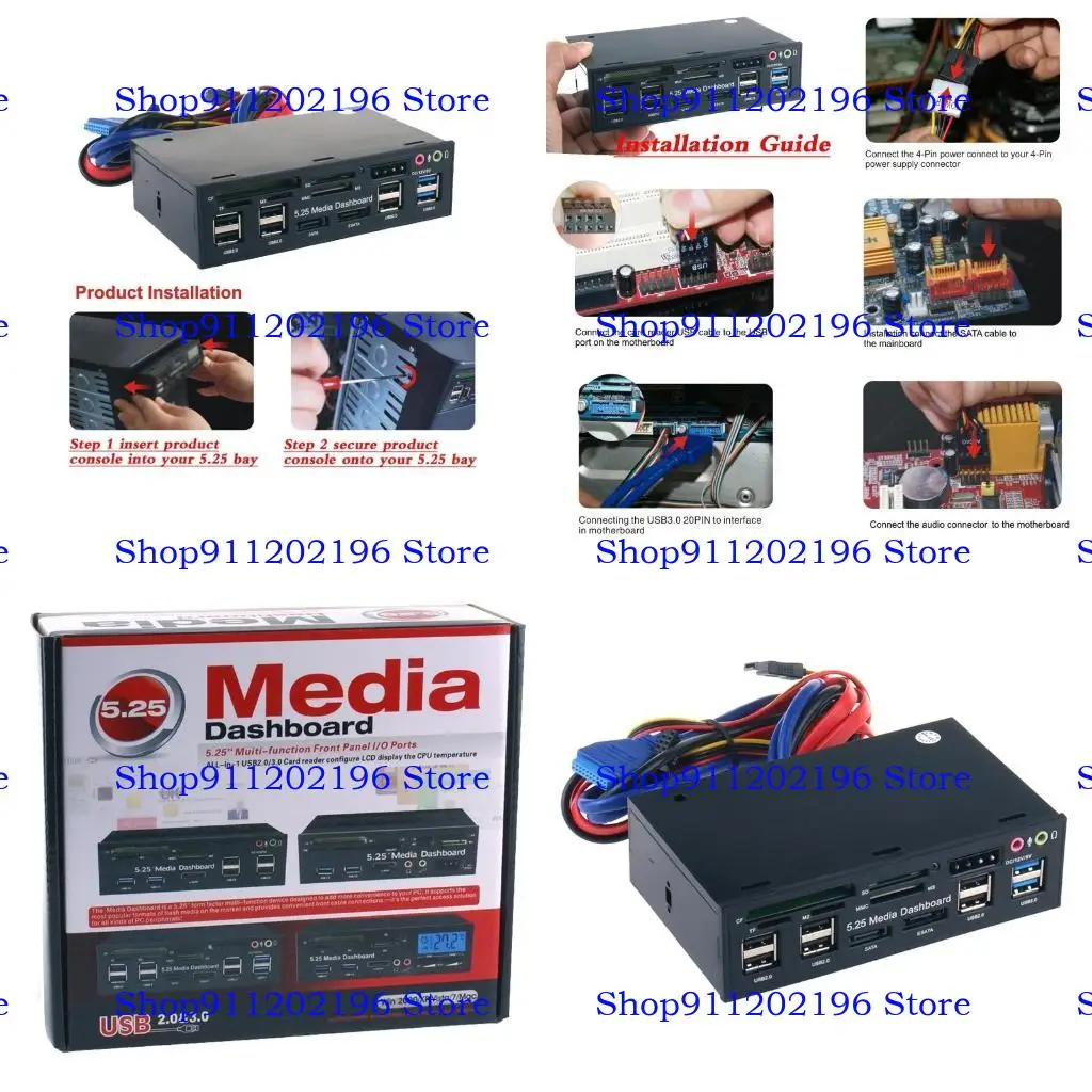 

P82A USB 2.0 Card Reader Multi-Function Internal Card Reader CD-ROM Front Panel