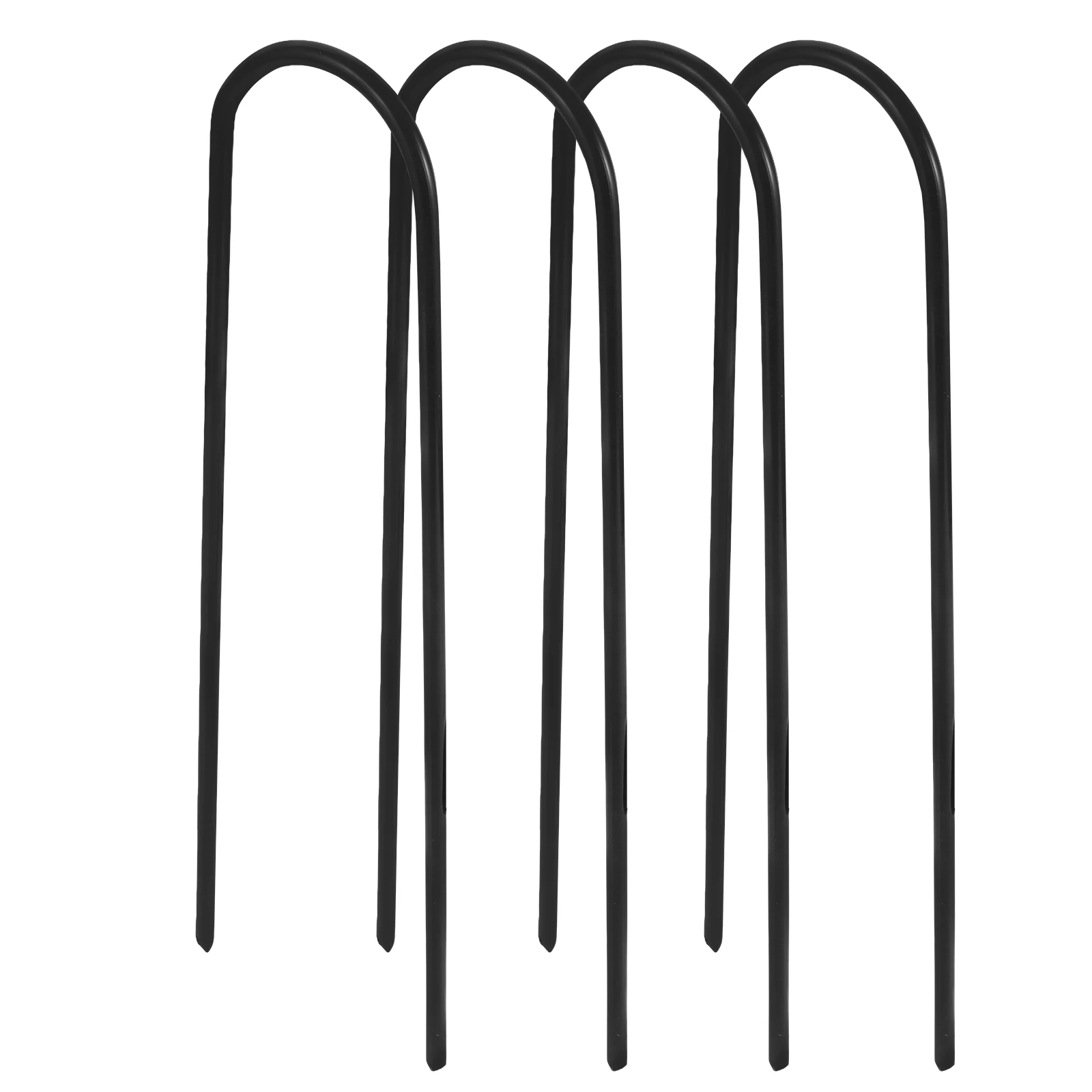 

4pcs Heavy Duty Tent Stakes Wear-resistant Trampoline Pegs Black Iron Ground Piles for Camping Garden Outdoor Use