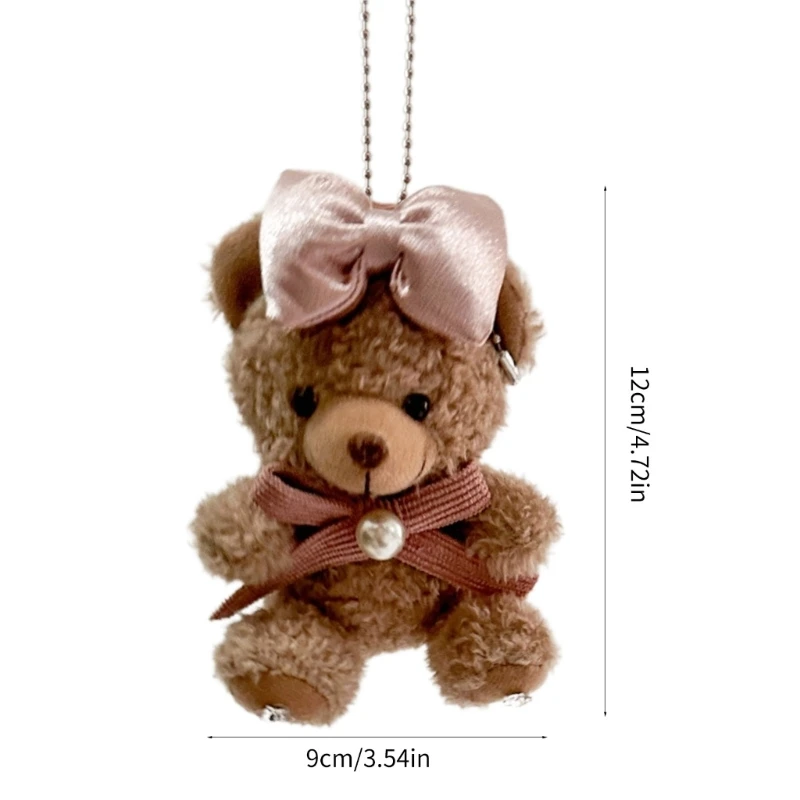 Cute Plush Bear Keychain Cartoon Animal Pendant Keyrings Fashionable Phone Back Clip Key Rings for Backpacks and Phone