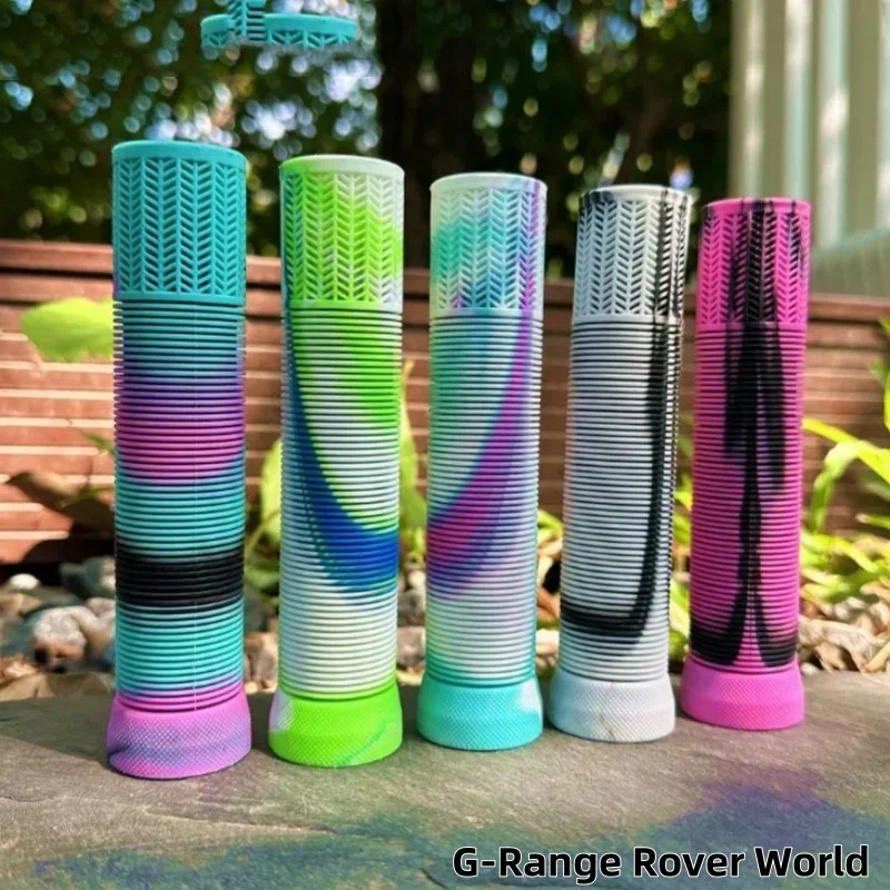 2PCS Universal Bicycle Handlebar Rubber Stripe Mixed Colours Non-Slip Soft Mountain Bike Grips Cycling Accessories Bicycle Grips