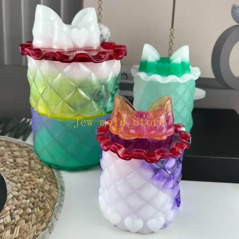 C71b bowknot شكل حاوية الايبوكسي صب القالب ديي ديكور المجوهرات قوالب #4