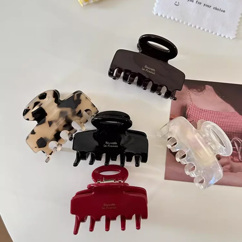 

Французская элегантная заколка-краб среднего размера из ацетата, стильный аксессуар для волос для женщин, изысканное украшение для девочек