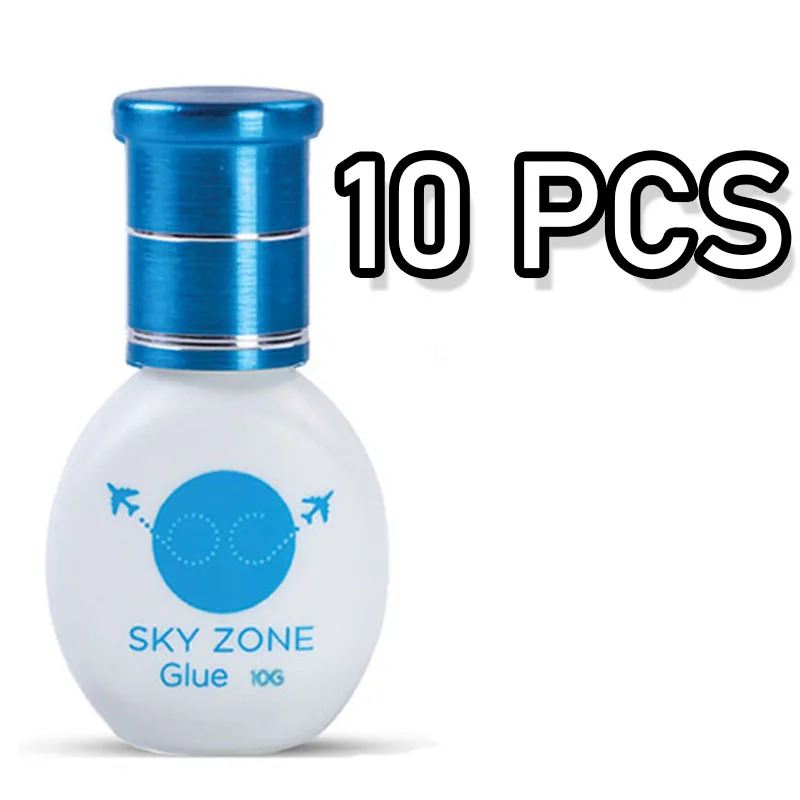 

10 bottles Sky Zone Glue Eyelash Extensions Fast Dry Glue 10g Low Irritation False Lash Glue Lashes Makeup Tools 10ml Korea