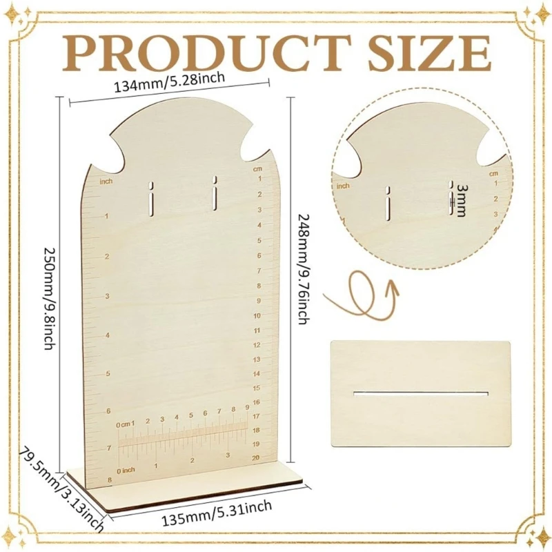 Earring Organizers Frame With Measurement Elegant Earring Measurement Display Arch For Organizing And Showcasing Jewelry