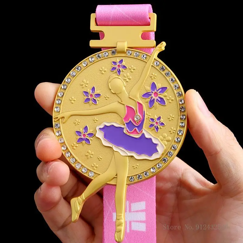 Creative Customization Dance Competition Souvenirs, Metal Medal, Hanging Around the Neck, Gold, Silver, Copper Medal, 1Pc