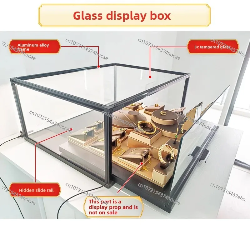 Countertop Glass Showcase, Dustproof Cabinet for Collectibles, Jewelry & Eyeglasses