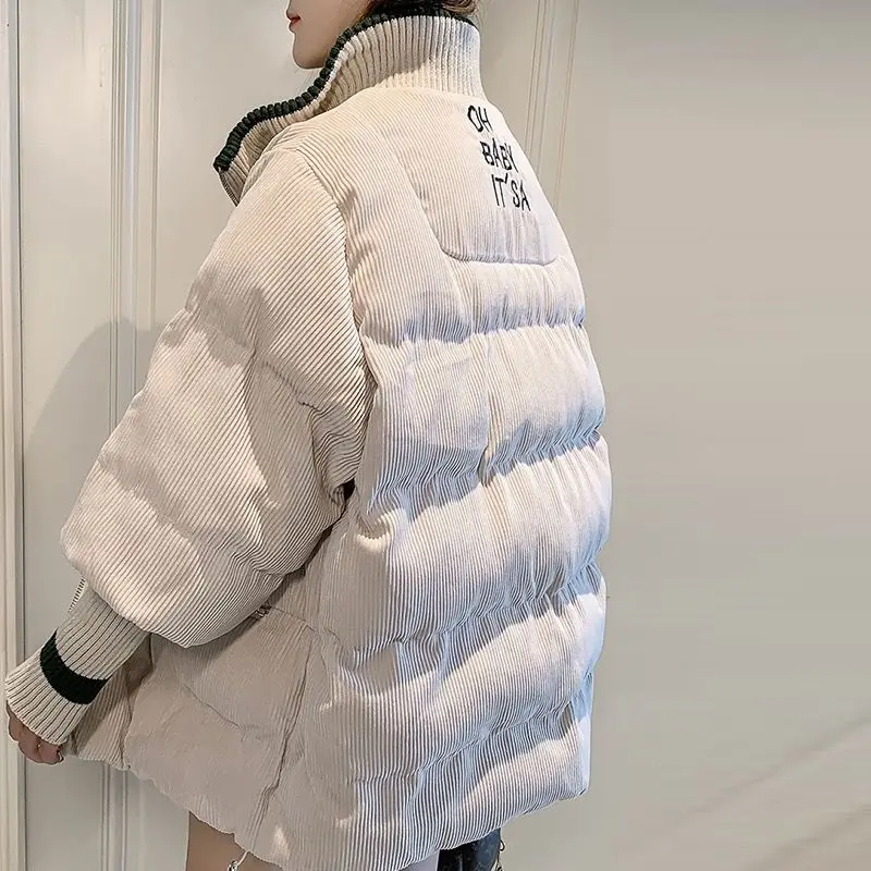 

Winter Thick Warm Corduroy Cotton-Padded Clothes Women's Short Style Korean-Style Loose Cotton-Padded Jacket down Coat