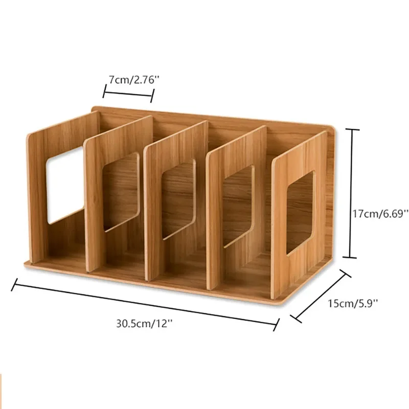 Wooden Book Stand DIY Creative CD Rack Office Organizers Desktop Magazines Storage Shelves Book Display Shelf StandHolder