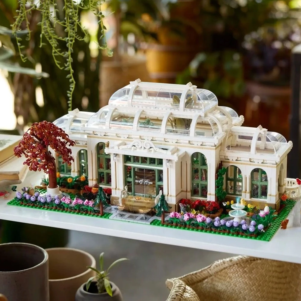 

3792 шт., строительные блоки с архитектурой ботанического сада с 12 фигурками, вид на город, сборные кирпичи, игрушки для взрослых и детей, подарок