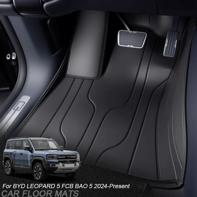 

For BYD LEOPARD 5 FCB BAO 5 2024-Present Custom Nappa Leather Car Foot Protect Mat Auto Luxury Waterproof Floor Pad Accessory