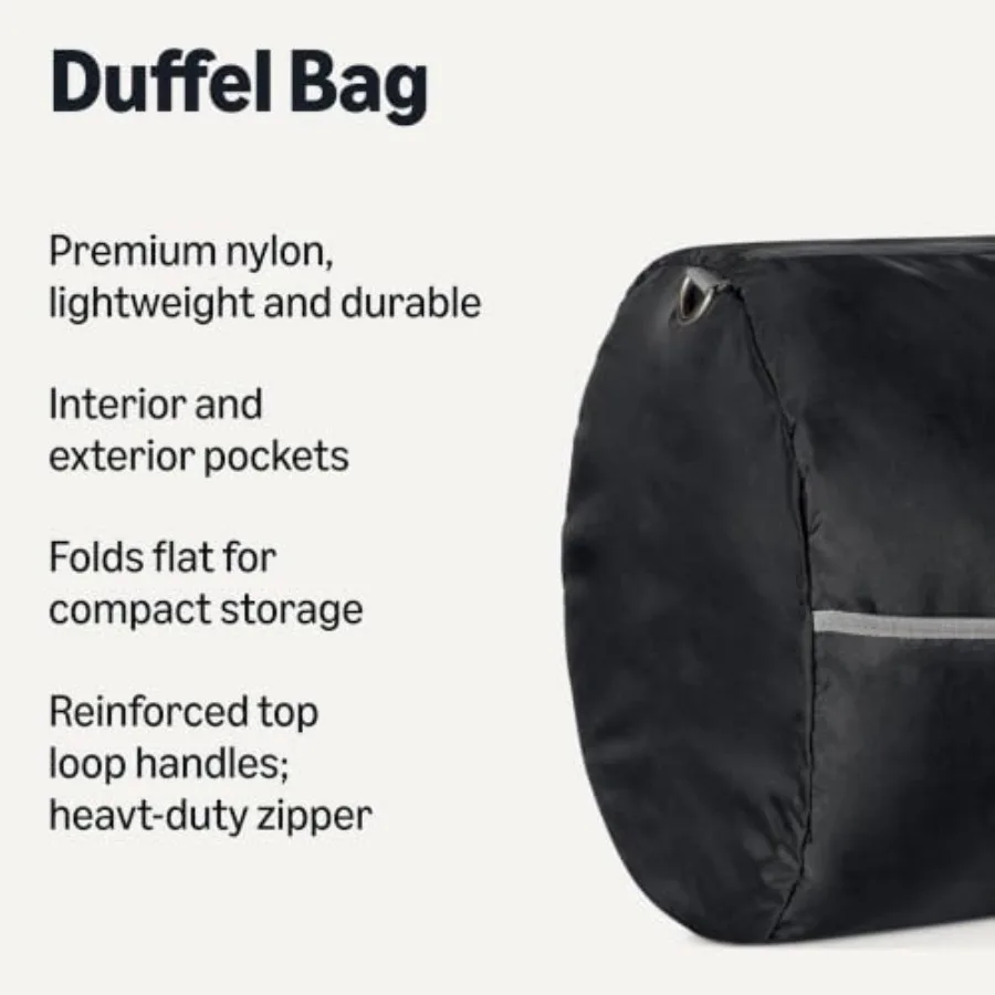 Extra Large Foldable Nylon Duffel Bag for Travel/Storage with Zippe Pockets, 32.4", 150L, 50-LBS Capacity, Previously Basics view 2