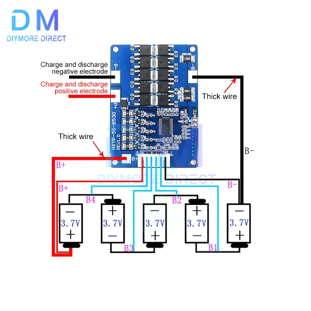 5S 30A Li-ion Lithium Battery BMS 18650 Charger Protection PCB Board 18V 21V Cell Protection Circuit For Drill Motor Lipo Cell