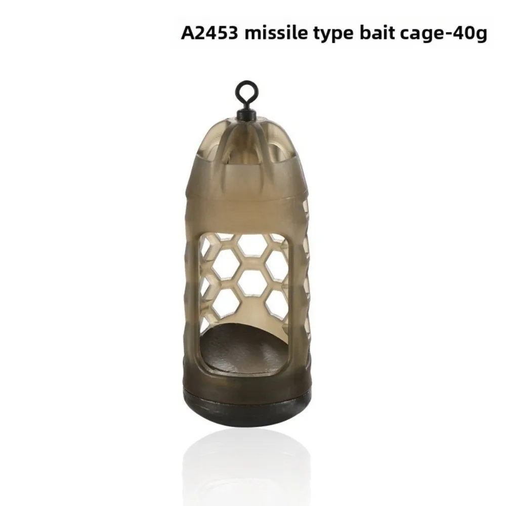 2pcs Light Brown Carp Fishing Feeder Efficient Distribution High-Density Polymer Bait Holder Easy Loading Feeder with Weight