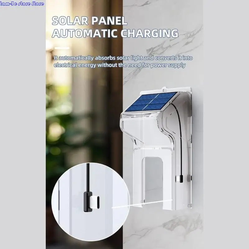 D0UA Doorbell Protector Protector Shield With Solar Charging Paning Dustive Shield Search Easy Installation Cover