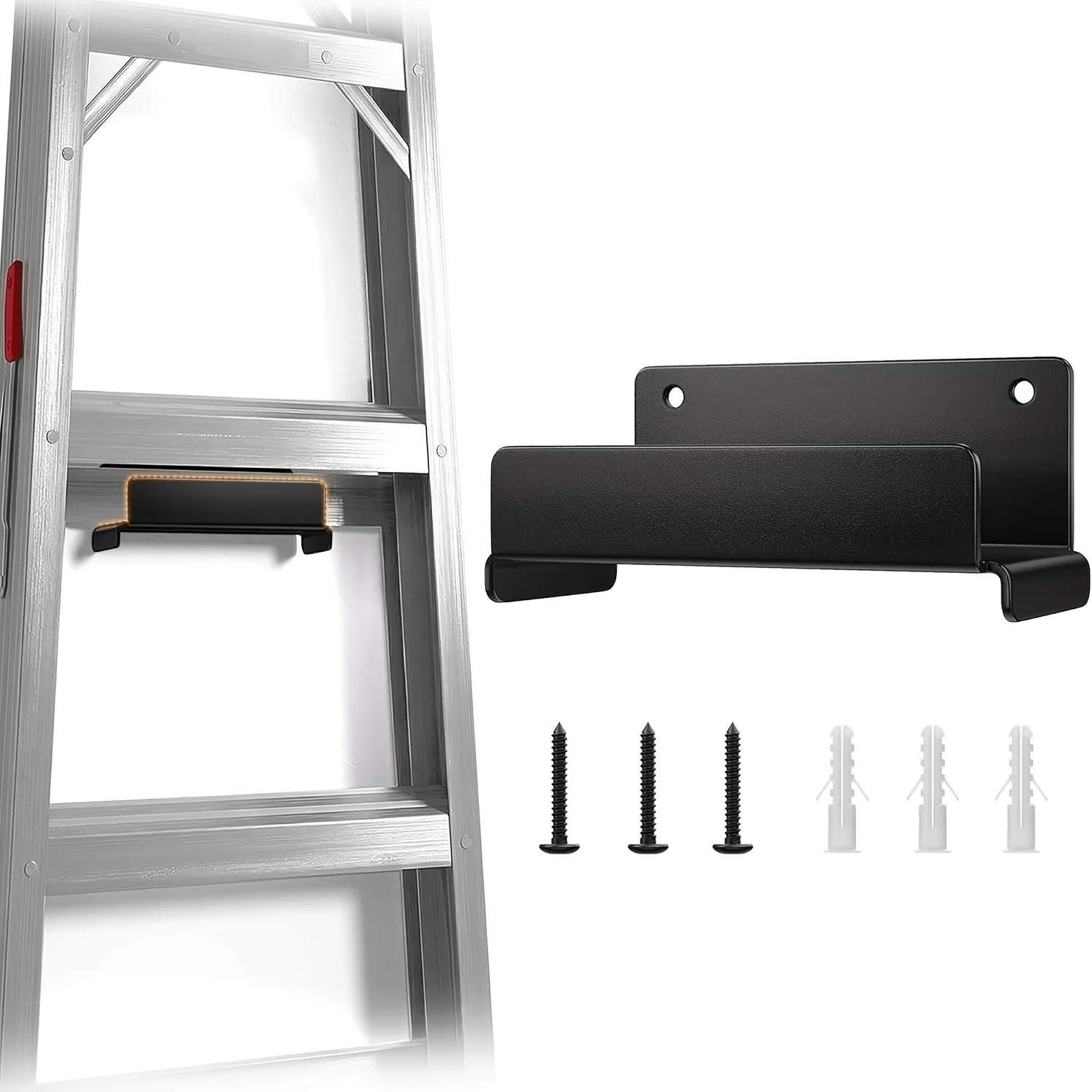 Garage Wall Ladder Hook, Heavy Duty Wall Mount Storage Rack for Step & Extension Ladders, Chairs & Patio Furniture,Organizer