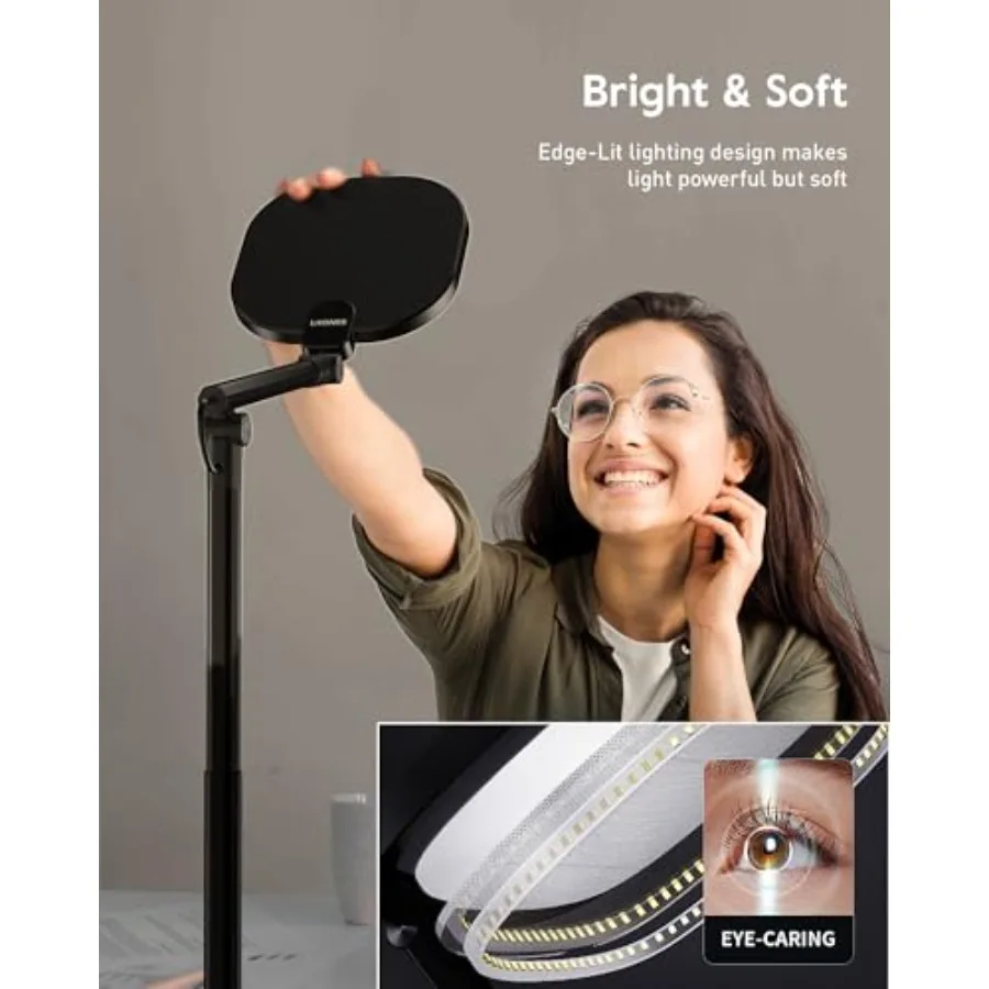 مصابيح مكتب Led للمكتب المنزلي مع قاعدة مصباح مكتبي طويل القامة مع 50 وضع إضاءة وذاكرة ومؤقت وظيفة ضوء الكمبيوتر المرن أ