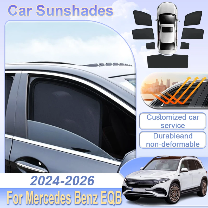 

Для Mercedes-Benz EQB X243 2022-2026: Магнитная солнцезащитная сетка-шторка для автомобиля, защита от УФ-излучения, аксессуары