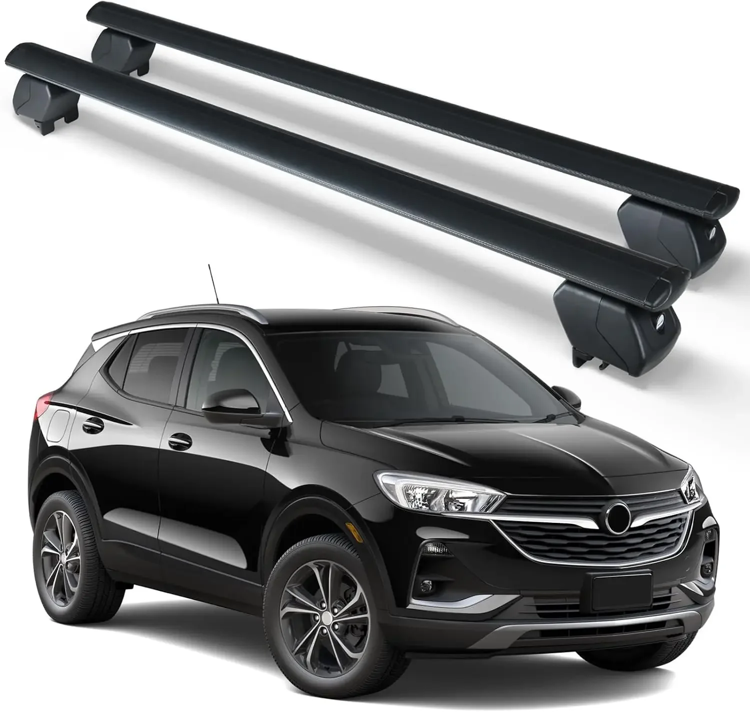 Heavy Duty 300 LBS Roof Rack Cross Bars Compatible with 2013-2023 Buick Encore with Side Rails, Adjustable & Lockable Rooftop To