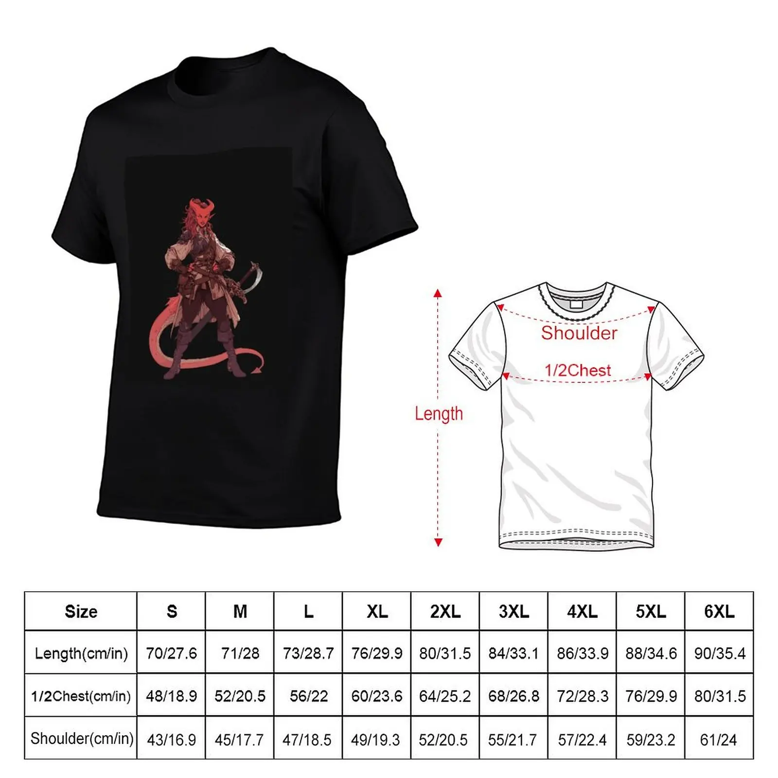 DnD Tiefling Dragon Tamer T-Shirt t shirts for man cotton funny t shirts man t shirt man luxury T-shirt